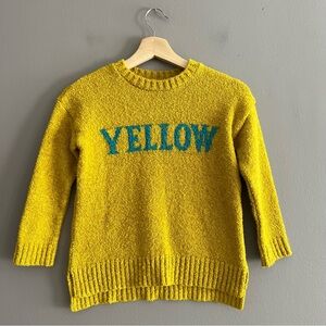 ZARA Knitwear Girls Sweater Sz 9 Mustard Yellow Winter Fancy Collection Pullover